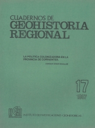Tapa La política colonizadora en la provincia de Corrientes