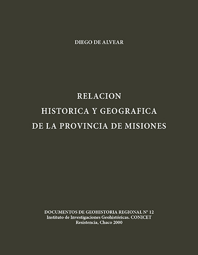 Tapa Relación histórica y geográfica de las provincia de Misiones