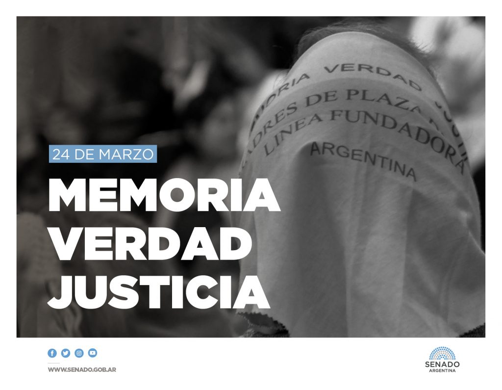 Imagen Memoria, verdad y justicia. Senado de la Nación. Facebook